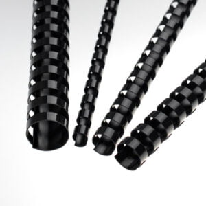 Plastic combs, US-pitch, Ø= 8 mm, 21 rings, Black, Round