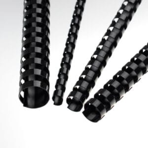 Renz Combs plastik binding back A4, Ø 45 mm, sort, 21 rings, max. 410 ark, 25 stk.