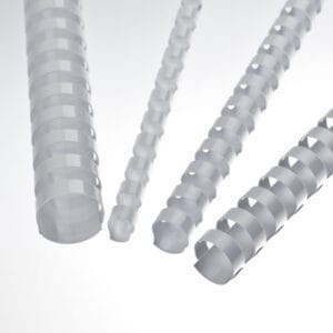 Renz Combs plastik binding back A4, Ø 52 mm, hvid, 21 rings, max. 480 ark, 25 stk.