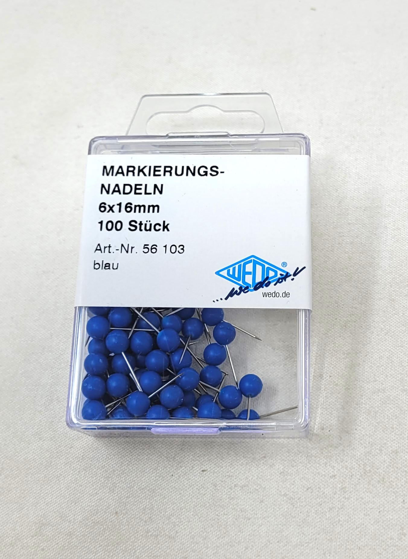 Kortnåle Blå Til Forsendelse - produktbillede