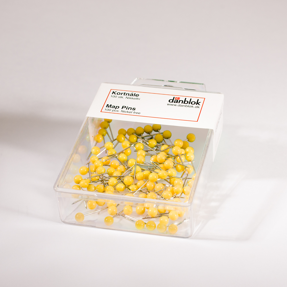 Kortnåle Gul Til Forsendelse - produktbillede