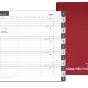 Månedskalender 2026 Rød Til Forsendelse - produktbillede