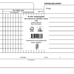 Kørselsregnskab Gf1073 210X148Mm Til Forsendelse - produktbillede