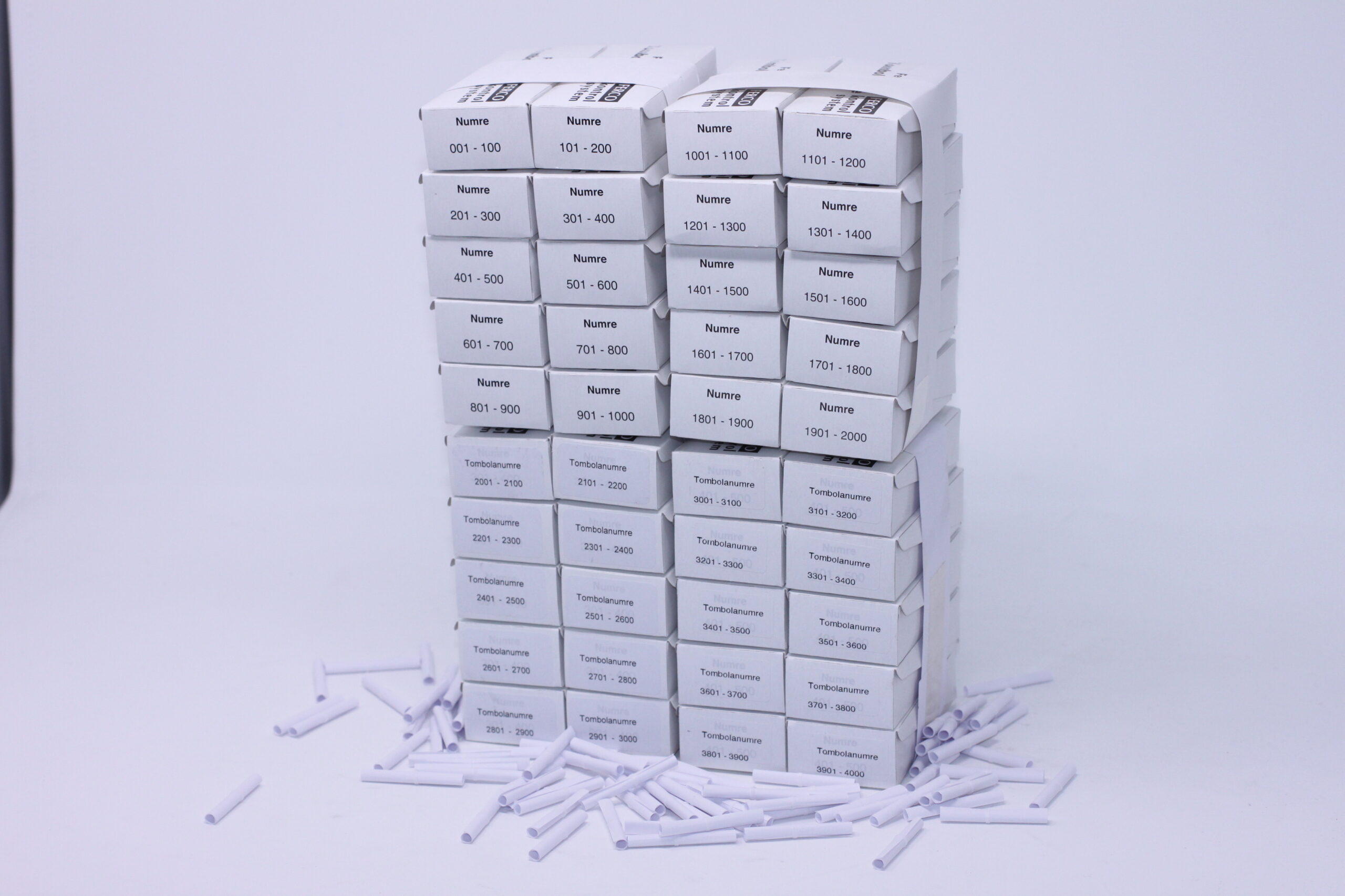 Tombolanumre 4000 Hvid Til Forsendelse - produktbillede