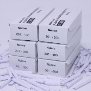 Tombolanumre Hvid Til Forsendelse - produktbillede