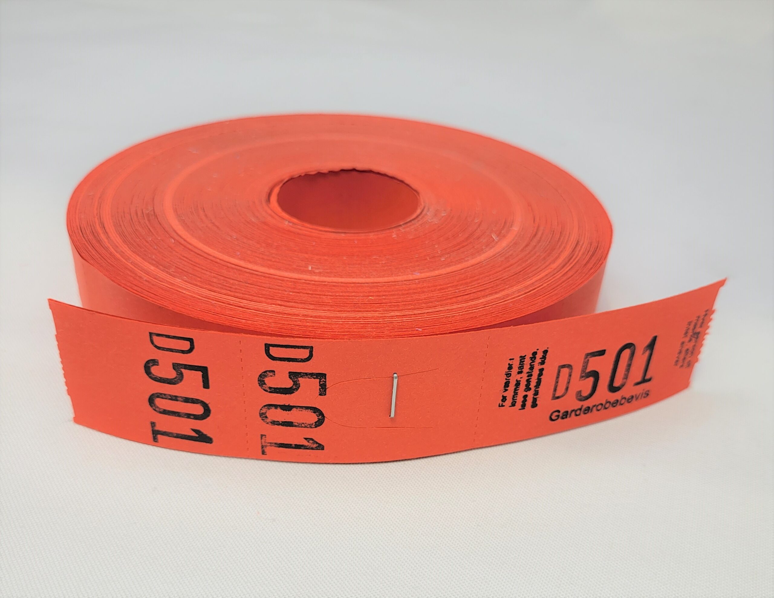 Garderobenumre 30X150Mm Rød Til Forsendelse - produktbillede