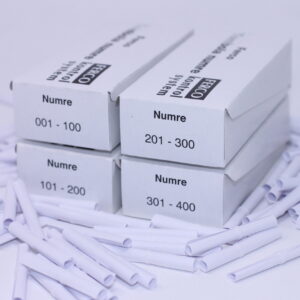 Tombolanumre Hvid Til Forsendelse - produktbillede