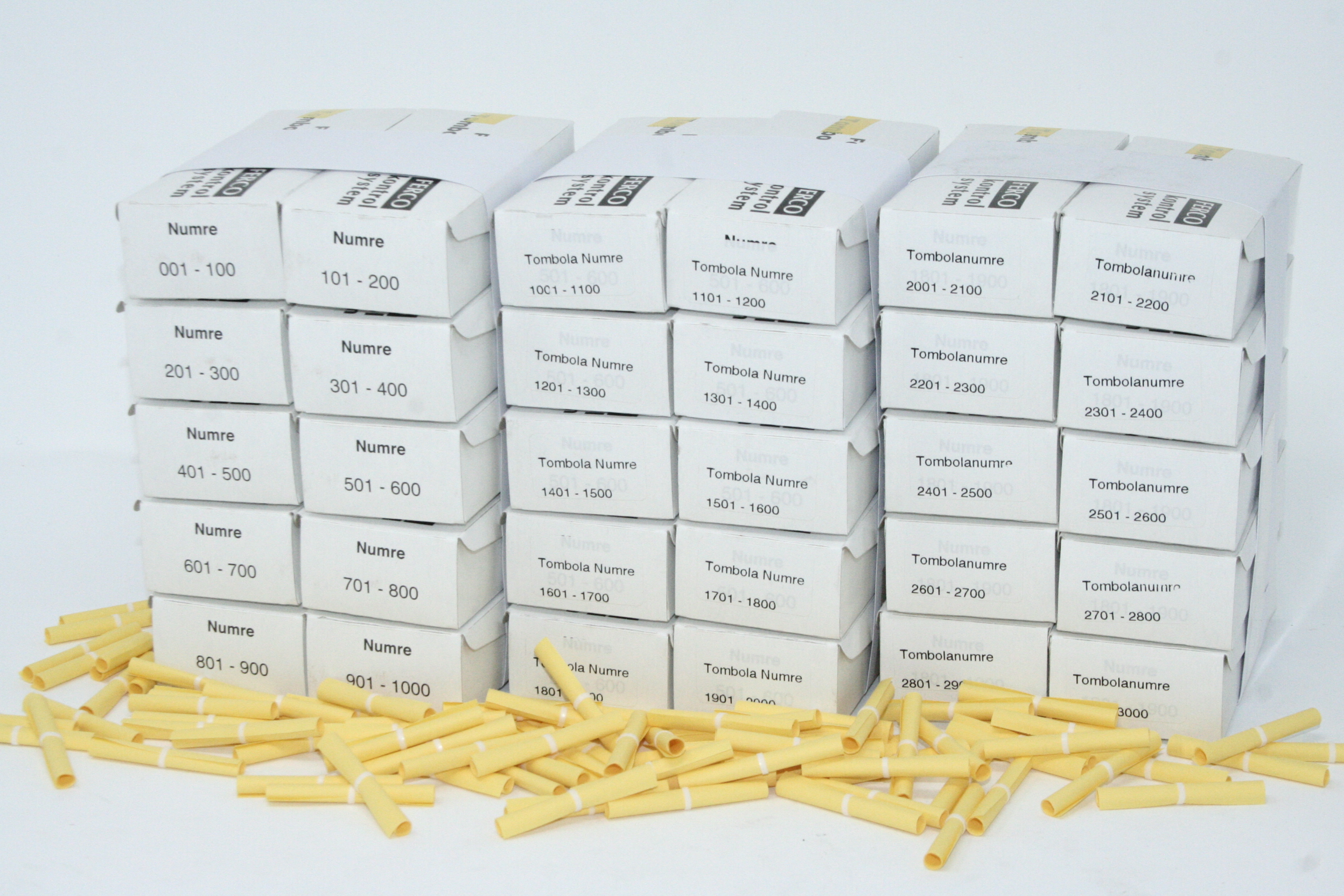 Tombolanumre 3000 Gul Til Forsendelse - produktbillede