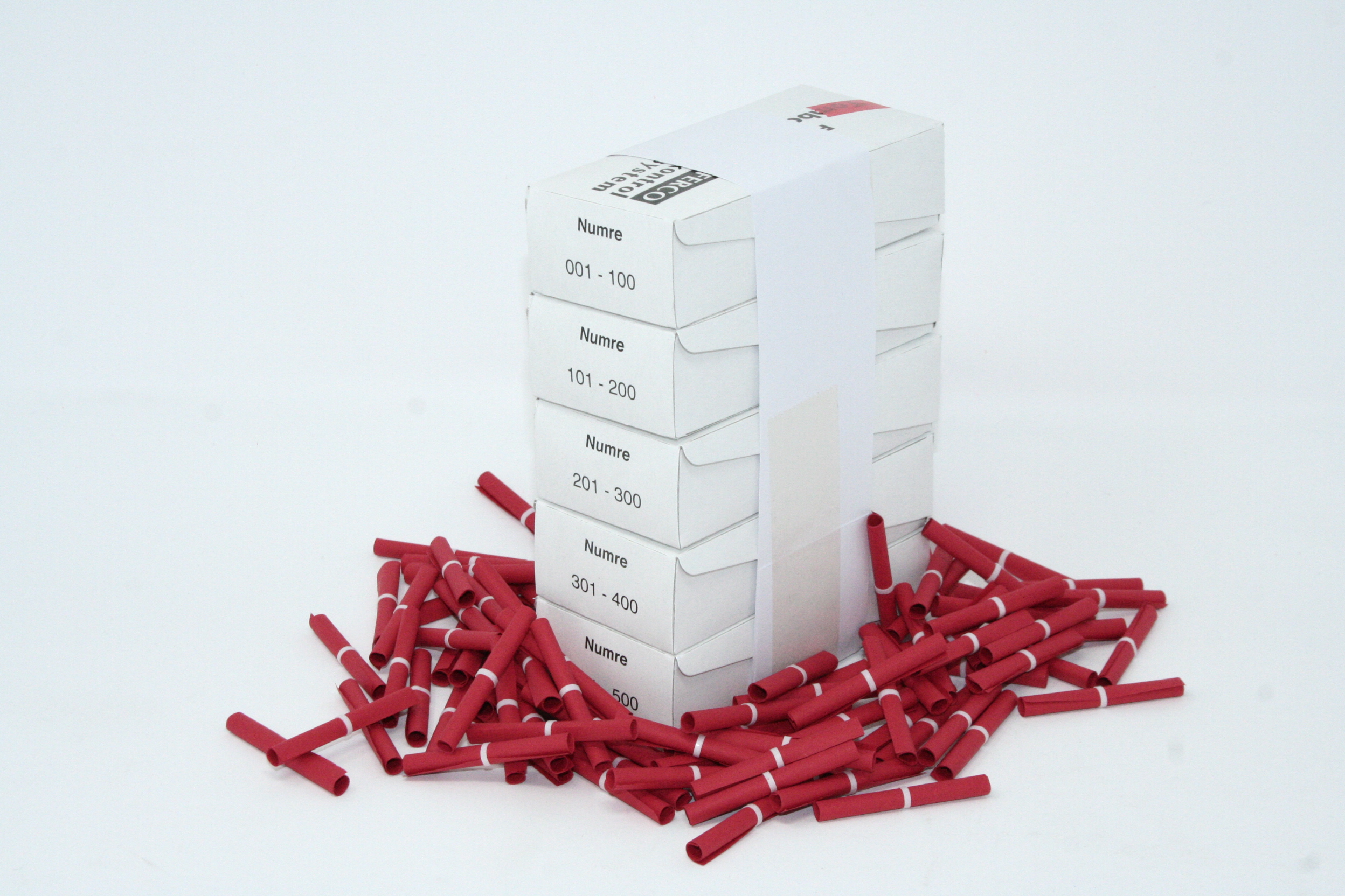 Tombolanumre Rød Til Forsendelse - produktbillede