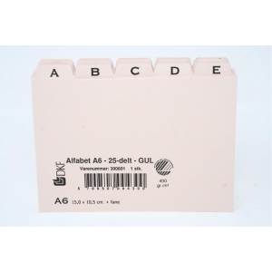 Kartoteksalfabet Gul Til Forsendelse - produktbillede