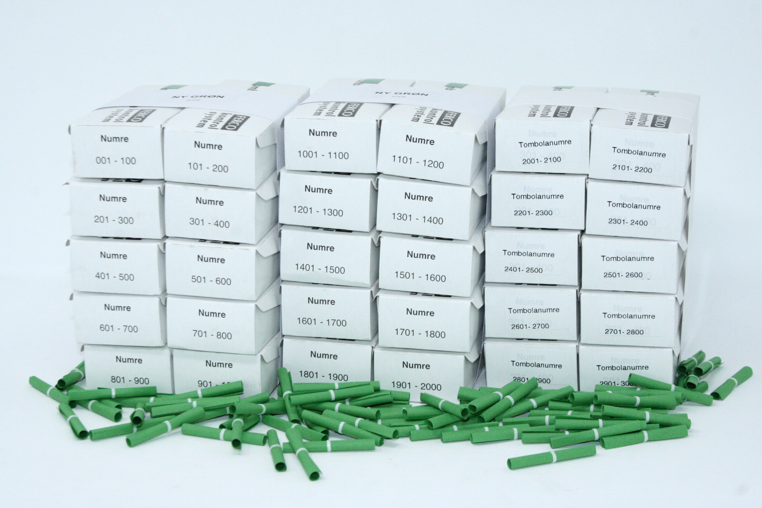Tombolanumre 3000 Grøn Til Forsendelse - produktbillede