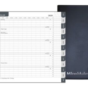 Månedskalender 2026 Sort Til Forsendelse - produktbillede