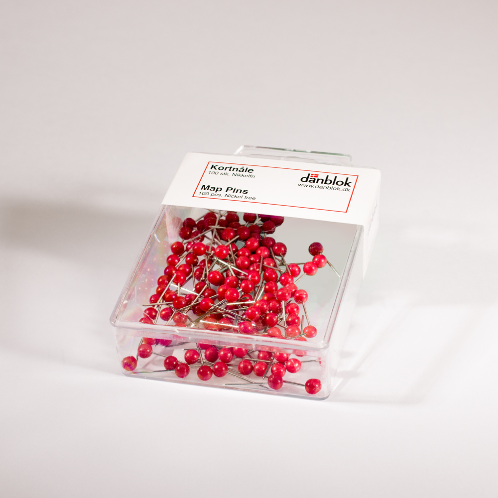 Kortnåle Rød Til Forsendelse - produktbillede