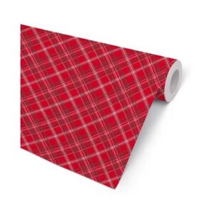 ØKONOM 57 CM " TARTAN -JUL" RØD/HVID/GRØN 154M