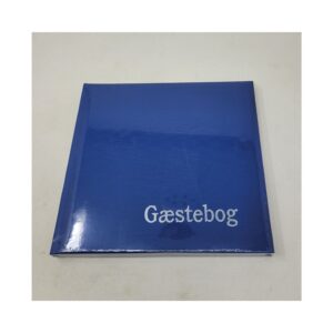 Gæstebog lærred med tryk – 23 x 25 cm – coffee bronze