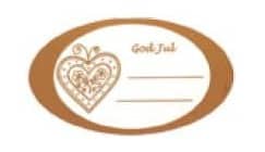 GAVEMÆRKER - GULDFOLIE. HJERTE 80x46 (1000 stk.)