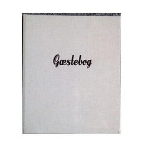 Gæstebog naturlærred med tryk – 23 x 25 cm