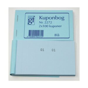 KUPON BØGER LILLA 120X70MM 2X100 KUPONER