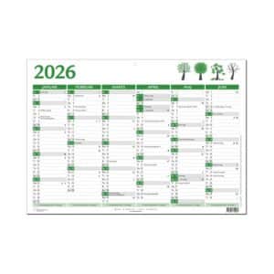 A3 VÆGKALENDER GUL 2025  2x6 MDR