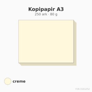 Kopipapir A3 – 250 ark – 80 g – creme