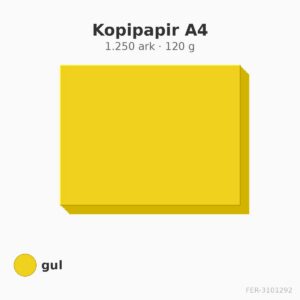 Kopipapir A4 – 1.250 ark – 120 g – gul (skaffevare)