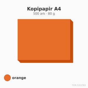 Kopipapir A4 – 500 ark – 80 g – orange