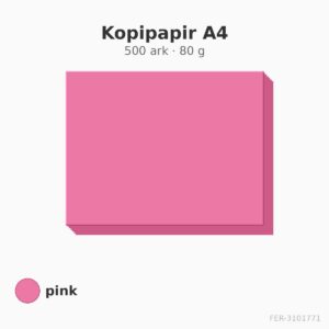 Kopipapir A4 – 500 ark – 80 g – pink