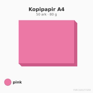 Kopipapir A4 – 50 ark – 80 g – pink