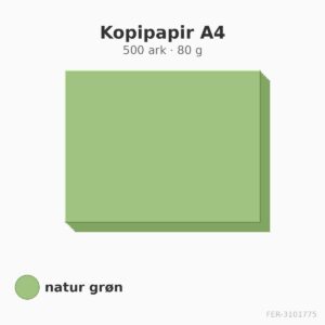 Kopipapir A4 – 500 ark – 80 g – natur grøn
