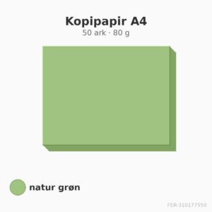 Kopipapir A4 – 50 ark – 80 g – natur grøn