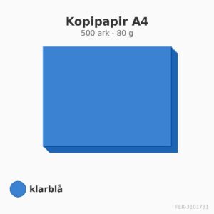 Kopipapir A4 – 500 ark – 80 g – klarblå