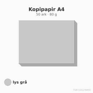 Kopipapir A4 – 50 ark – 80 g – lys grå