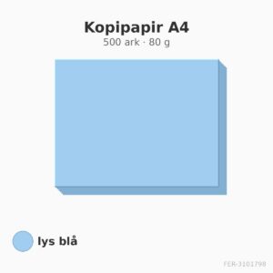 Kopipapir A4 – 500 ark – 80 g – lys blå
