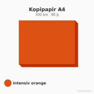 Kopipapir A4 – 500 ark – 80 g – intensiv orange