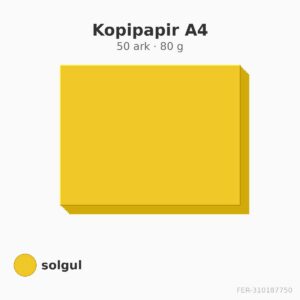 Kopipapir A4 – 50 ark – 80 g – solgul