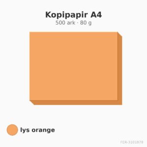 Kopipapir A4 – 500 ark – 80 g – lys orange