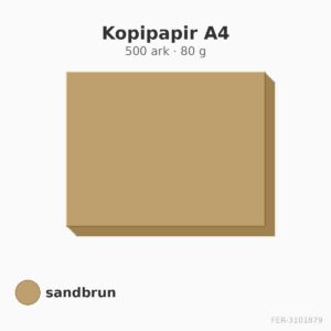 Kopipapir A4 – 500 ark – 80 g – sandbrun