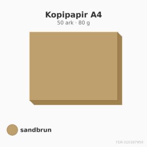 Kopipapir A4 – 50 ark – 80 g – sandbrun
