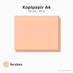 Kopipapir A4 – 50 ark – 80 g – fersken