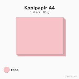 Kopipapir A4 – 500 ark – 80 g – rosa