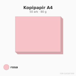 Kopipapir A4 – 50 ark – 80 g – rosa