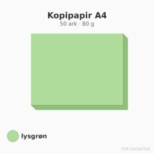 Kopipapir A4 – 50 ark – 80 g – lysgrøn