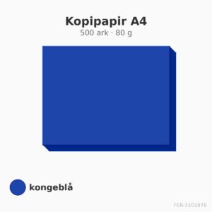 Kopipapir A4 – 500 ark – 80 g – kongeblå