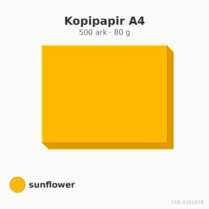 Kopipapir A4 – 500 ark – 80 g – sunflower