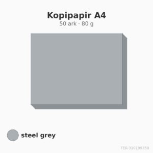 Kopipapir A4 – 50 ark – 80 g – steel grey