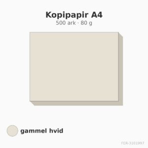 Kopipapir A4 – 500 ark – 80 g – gammel hvid