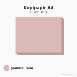 Kopipapir A4 – 50 ark – 80 g – gammel rosa