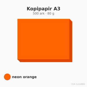 Kopipapir A3 – 500 ark – 80 g – neon orange