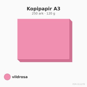Kopipapir A3 – 250 ark – 120 g – vildrosa