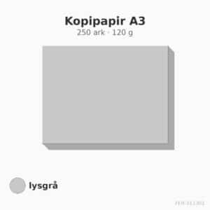 Kopipapir A3 – 250 ark – 120 g – lysgrå